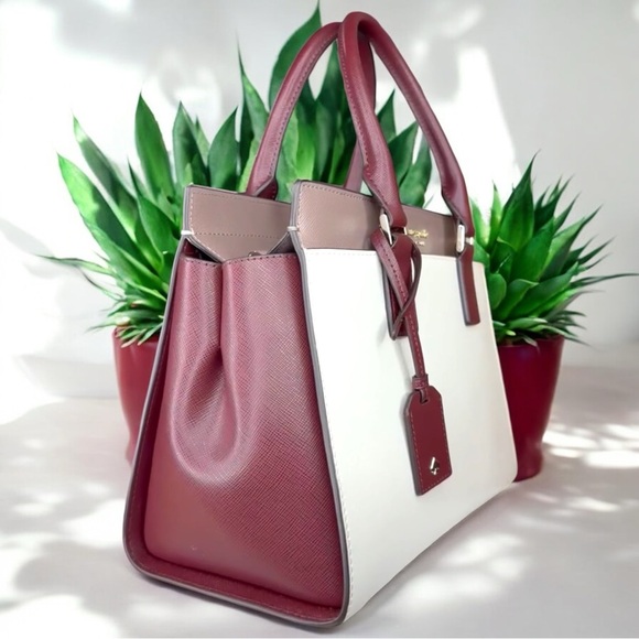 Kate Spade White and Brown Structured Satchel - Picture 3 of 16